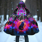 HD251114M08 Wolf Feather Native American Cloak