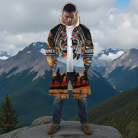 HD251114M13 Chief Feather Native American Cloak