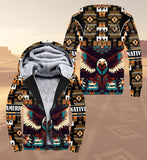 HD251117M09 Eagle Native American 3D Fleece Hoodie