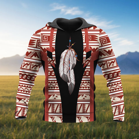 HD260107M07 Feather Native American Pride 3D Hoodie
