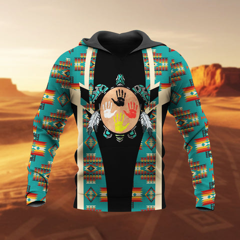 HD260107M10 Turtle Native American Pride 3D Hoodie