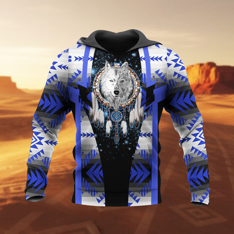 HD260107M11 Wolf Native American Pride 3D Hoodie