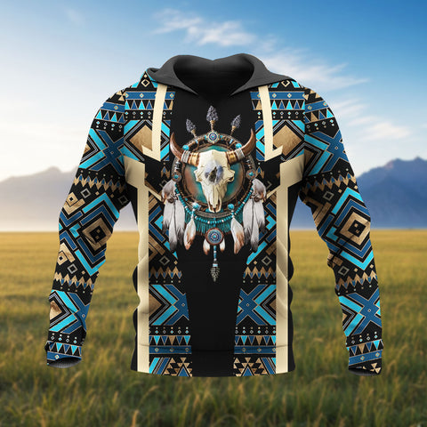 HD260107M12 Bison Native American Pride 3D Hoodie