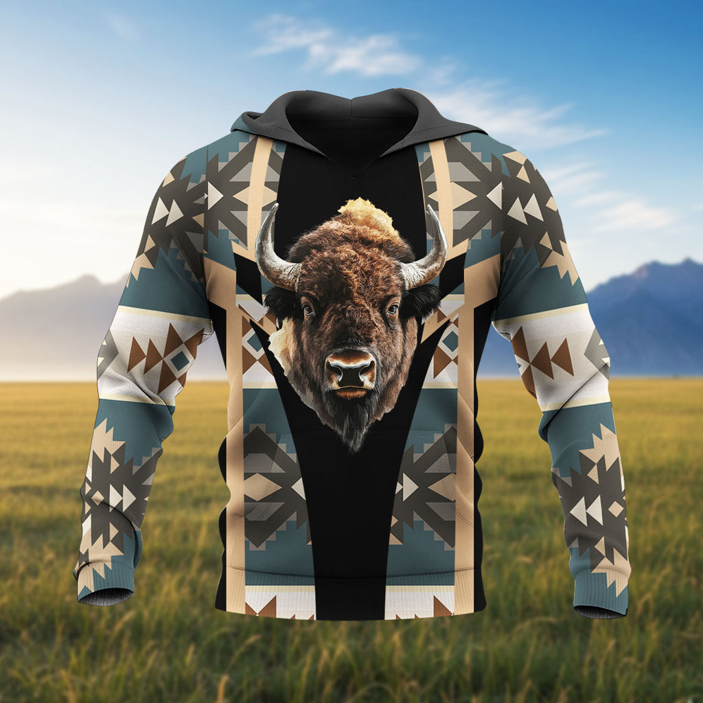 HD260107M21 Bison Native American Pride 3D Hoodie