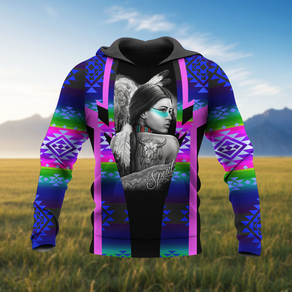 HD260108M02 Woman Spirit Native American Pride 3D Hoodie