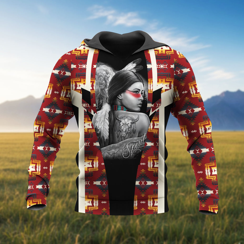 HD260108M03 Woman Spirit Native American Pride 3D Hoodie