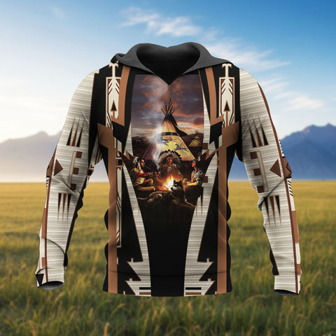 HD260108M10 Chief Native American Pride 3D Hoodie