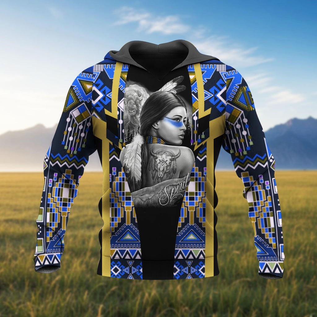HD260109M03 Woman Spirit Native American Pride 3D Hoodie