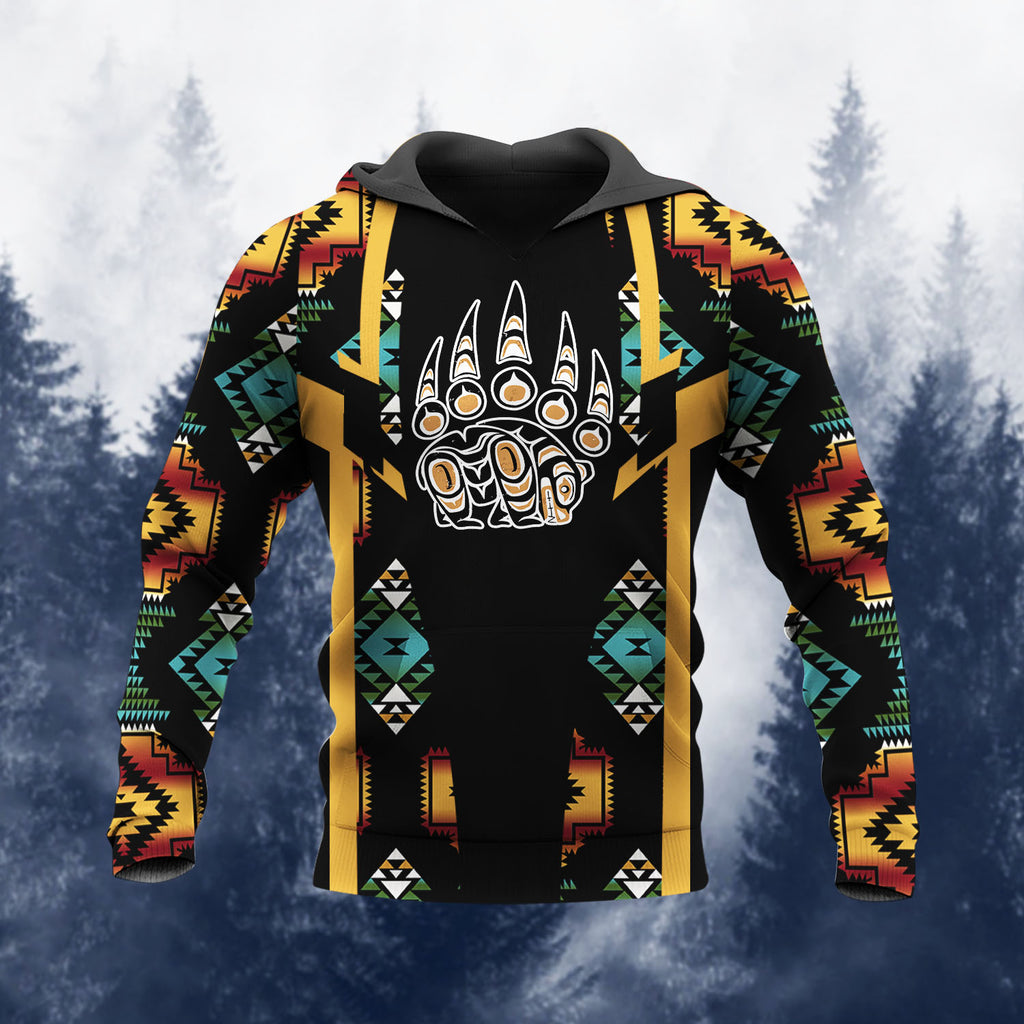 HD260109M11 Bear Claws Native American Pride 3D Hoodie
