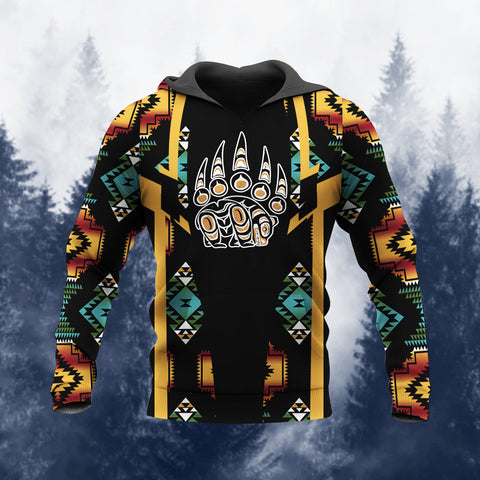 HD260109M11 Bear Claws Native American Pride 3D Hoodie