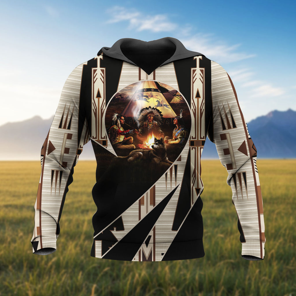 HD260112M06 Chief Native American Pride 3D Hoodie