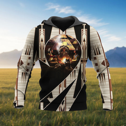 HD260112M06 Chief Native American Pride 3D Hoodie