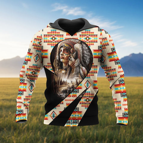 HD260112M12 Chief Native American Pride 3D Hoodie