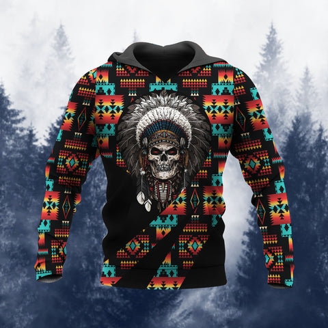 HD260112M13 Skull Native American Pride 3D Hoodie