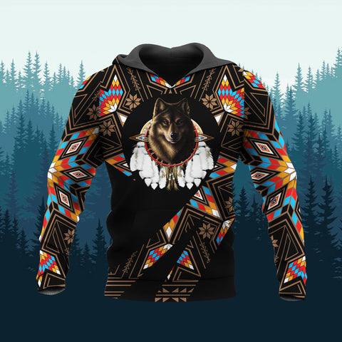 HD260112M15 Wolf Native American Pride 3D Hoodie