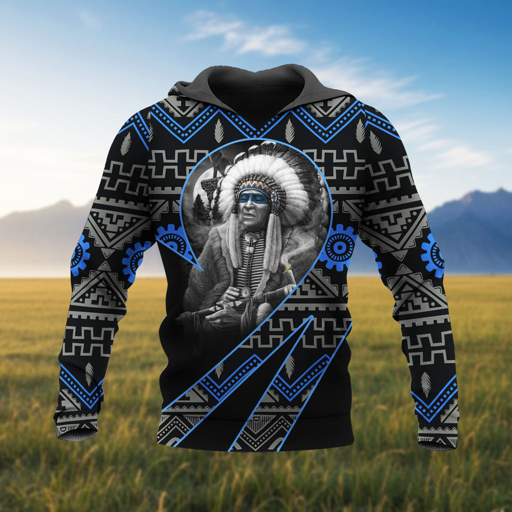 HD260112M16 Chief Native American Pride 3D Hoodie