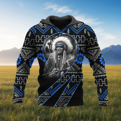 HD260112M16 Chief Native American Pride 3D Hoodie