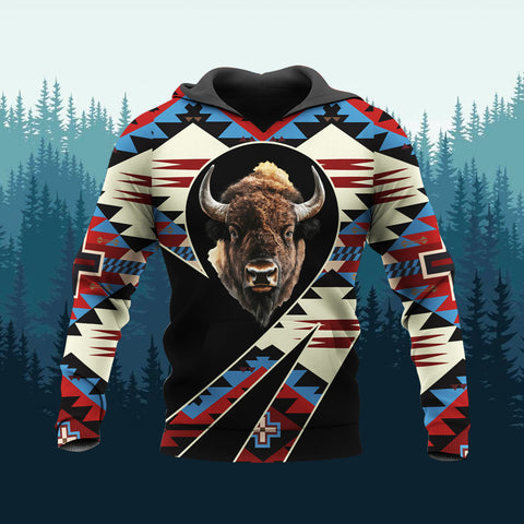 HD260113M04 Bison Native American Pride 3D Hoodie