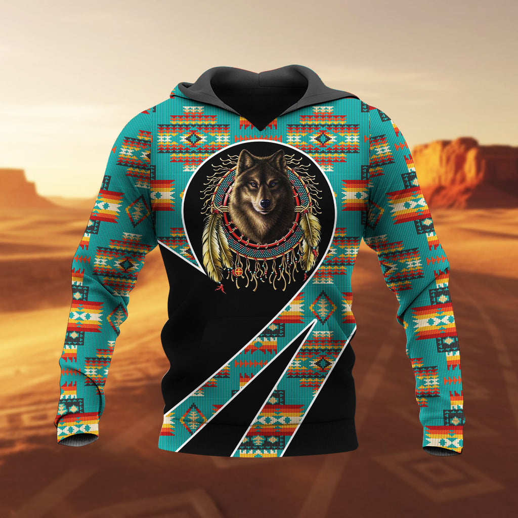 HD260113M12 Wolf Native American Pride 3D Hoodie