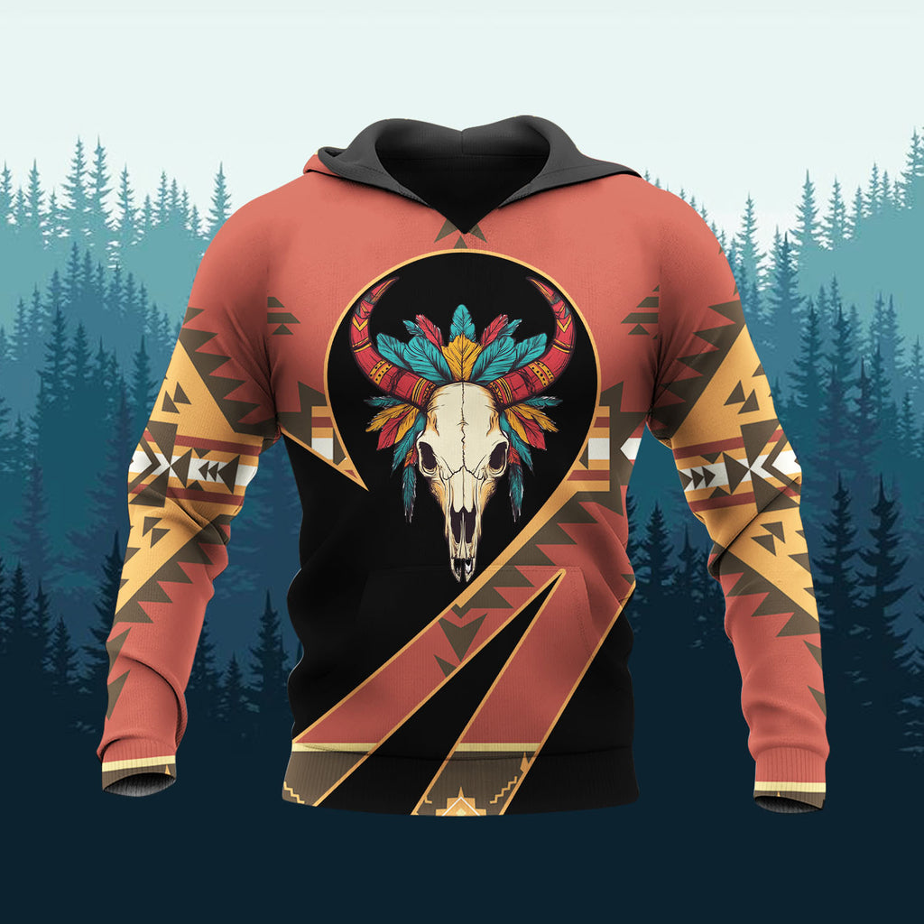 HD260113M15 Bison Native American Pride 3D Hoodie