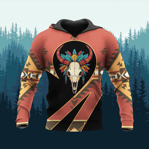HD260113M15 Bison Native American Pride 3D Hoodie