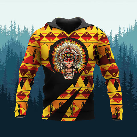 HD260113M19 Woman Chief Native American Pride 3D Hoodie