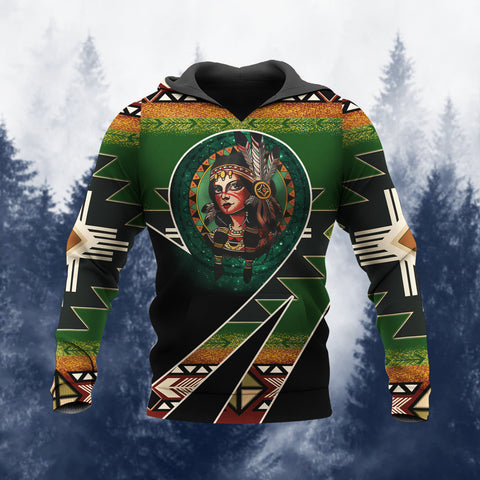 HD260113M20 Woman Chief Native American Pride 3D Hoodie