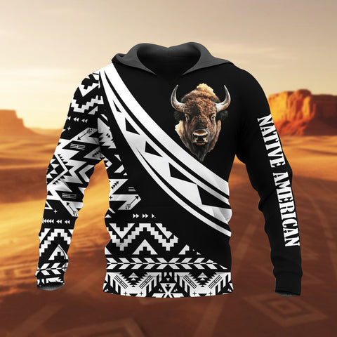 HD260119M01 Bison Native American Pride 3D Hoodie