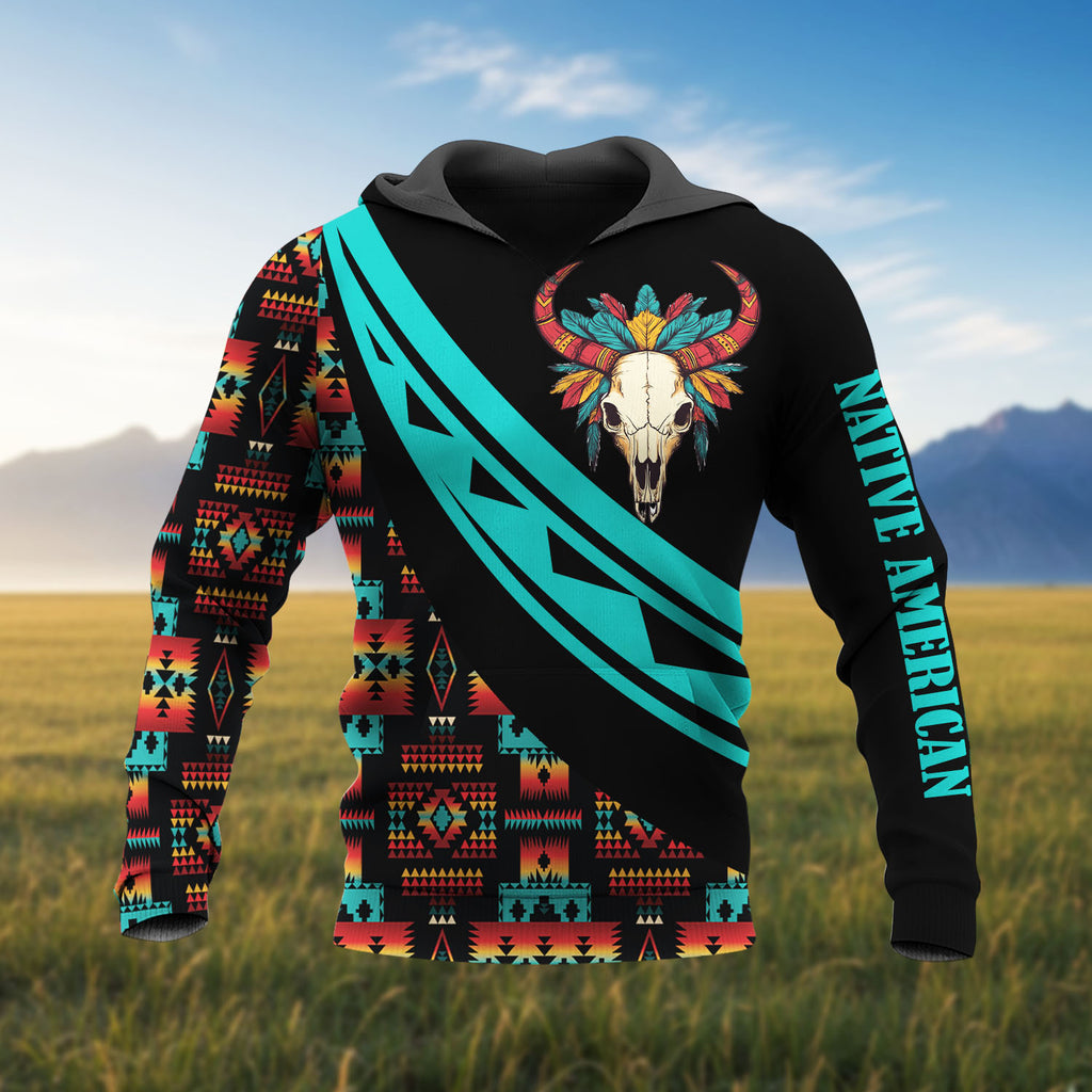HD260119M03 Bison Native American Pride 3D Hoodie