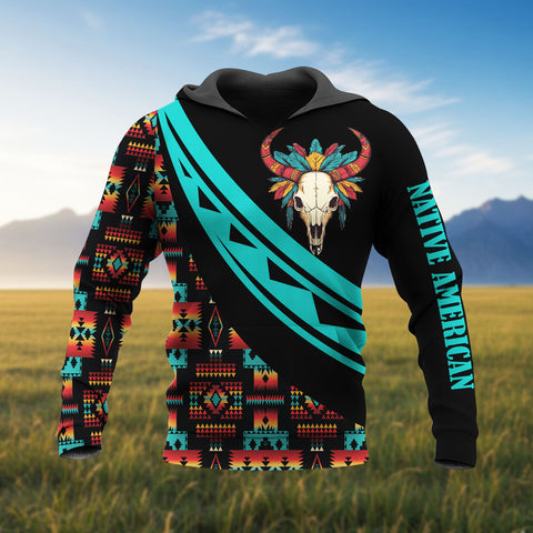HD260119M03 Bison Native American Pride 3D Hoodie