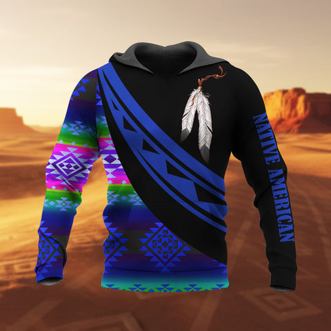 HD260119M04 Feather Native American Pride 3D Hoodie