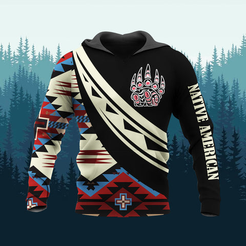 HD260119M13 Bear Native American Pride 3D Hoodie