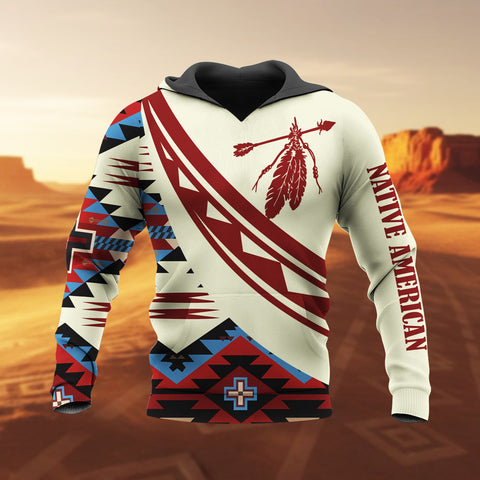 HD260119M14 Feather Native American Pride 3D Hoodie