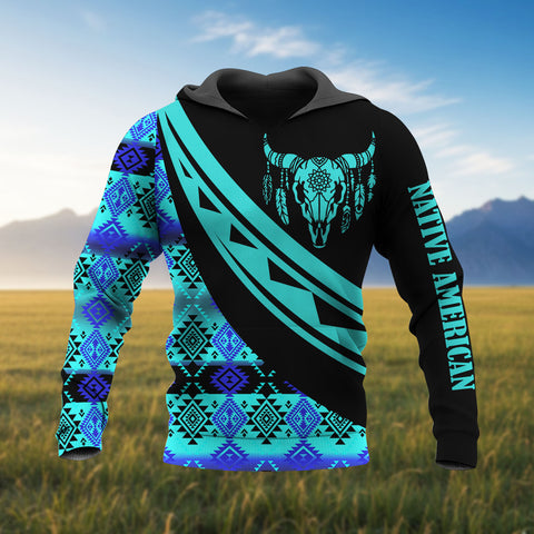HD260119M18 Bison Native American Pride 3D Hoodie