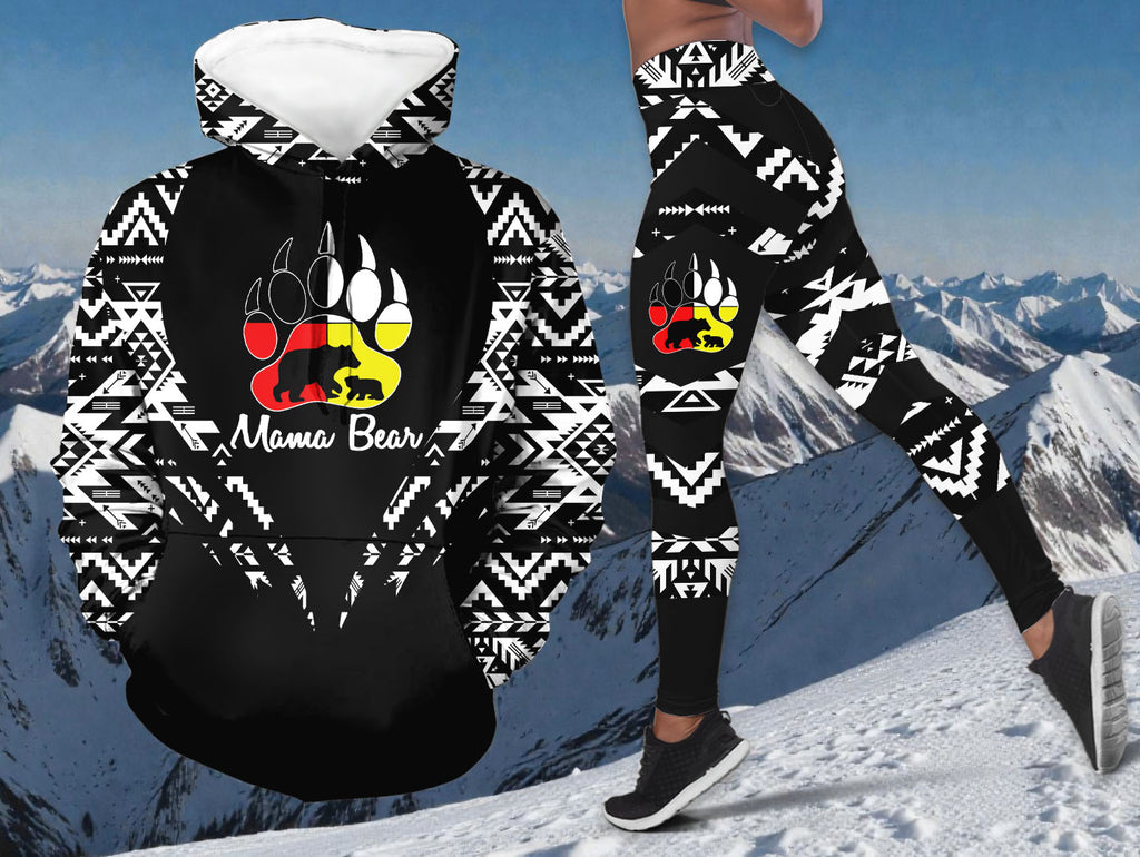 HDB0098 Mama Bear Native American Hoodie Leggings Set