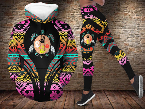 HDL251210M04 Turtle Native American Hoodie Leggings Set