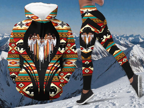 HDL251210M07 Girls Native Heart Native American Hoodie Leggings Set