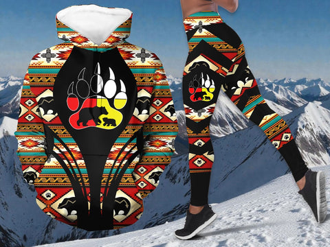 HDL251210M08 Mama Bear Native American Hoodie Leggings Set