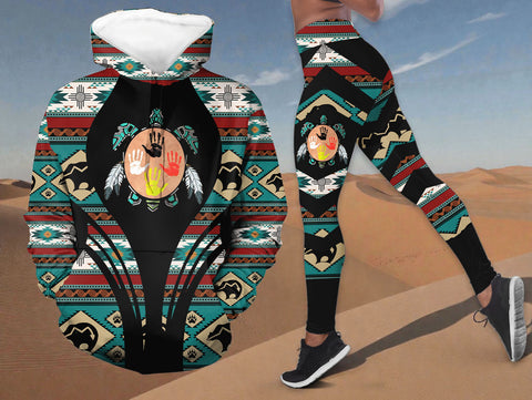 HDL251210M09 Turtle Native American Hoodie Leggings Set