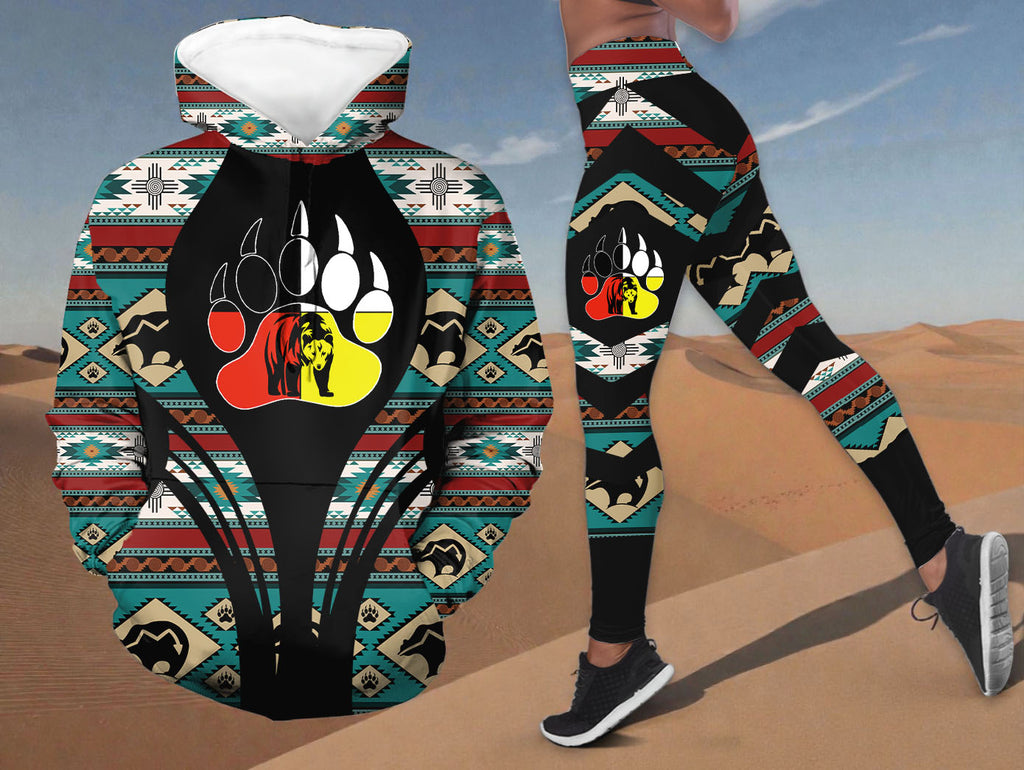 HDL251210M10 Mama Bear Native American Hoodie Leggings Set