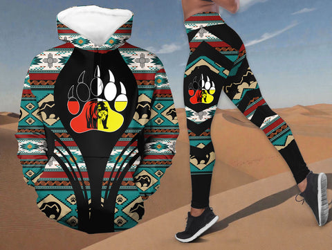 HDL251210M10 Mama Bear Native American Hoodie Leggings Set