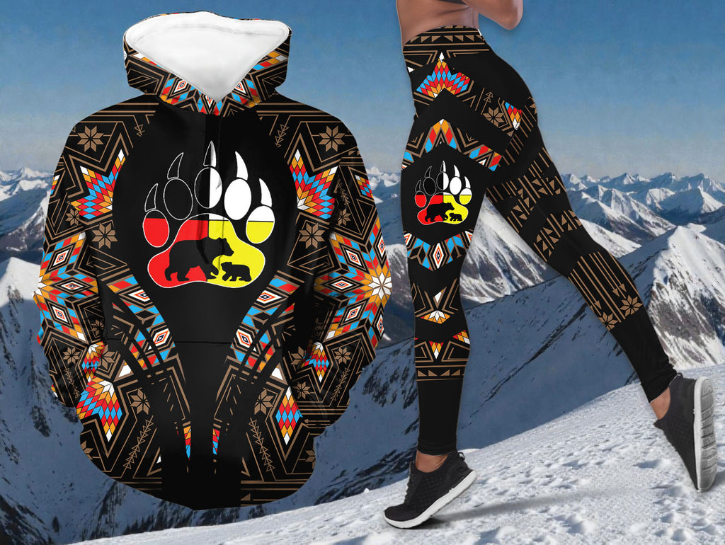 HDL251210M13 Mama Bear Native American Hoodie Leggings Set