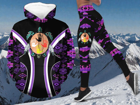 HDL251211M06 Turtle Native American Hoodie Leggings Set