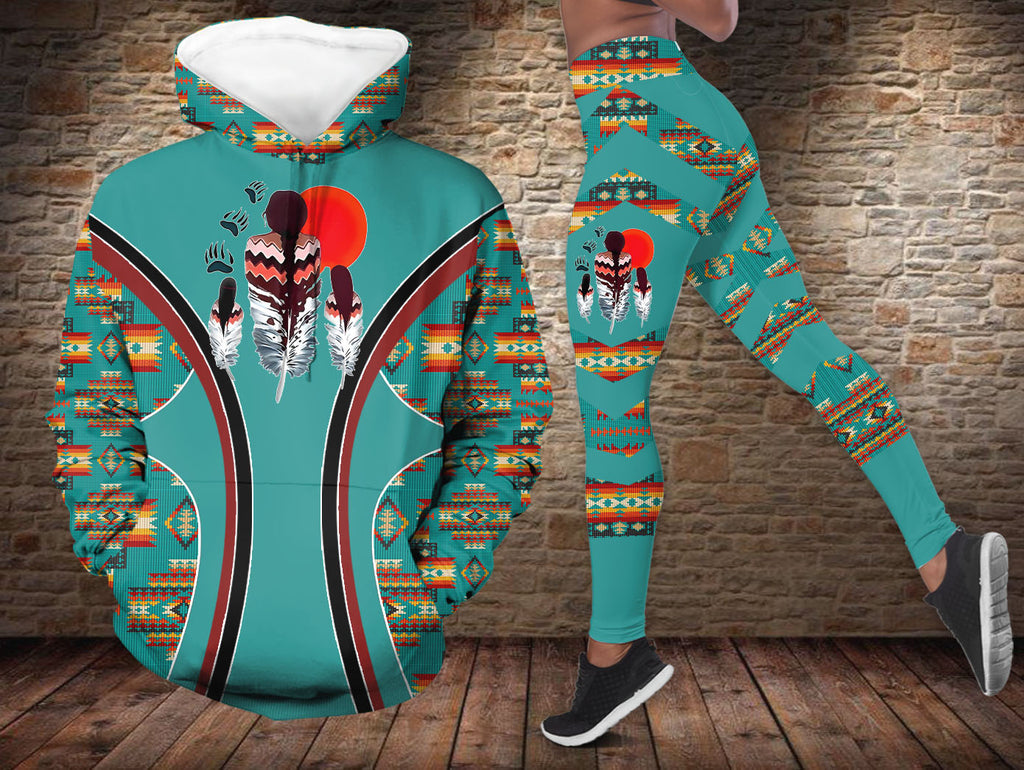 HDL251211M13 Mama Native American Hoodie Leggings Set
