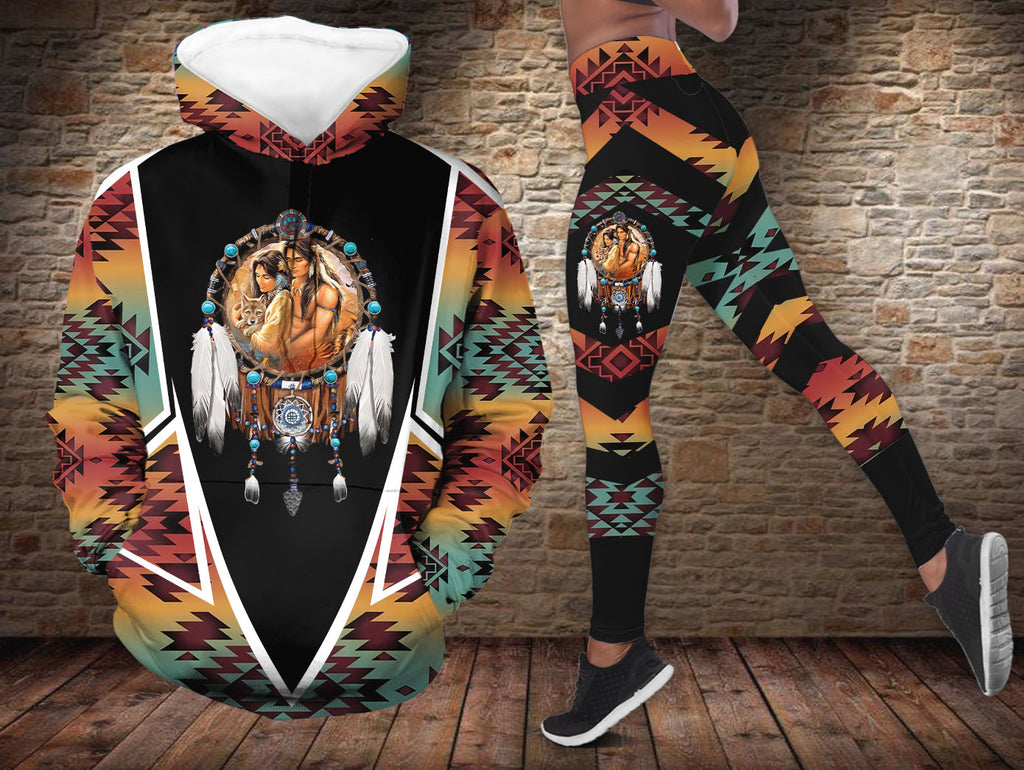 HDL251212M01 Dreamcatcher Native American Hoodie Leggings Set