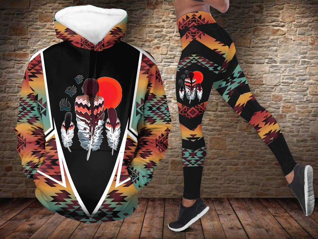 HDL251212M02 Sisters Native American Hoodie Leggings Set