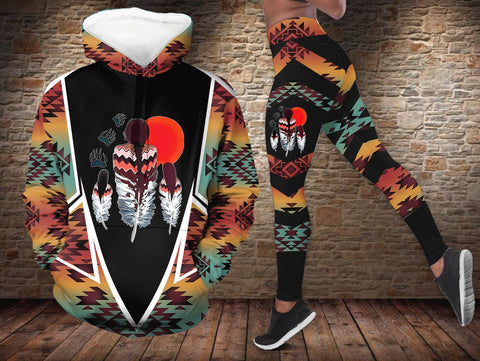 HDL251212M02 Sisters Native American Hoodie Leggings Set