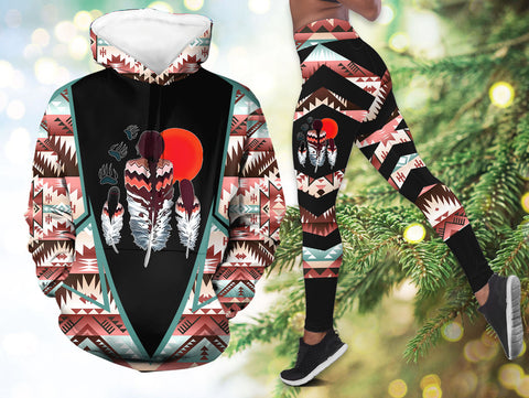 HDL251212M03 Sisters Native American Hoodie Leggings Set