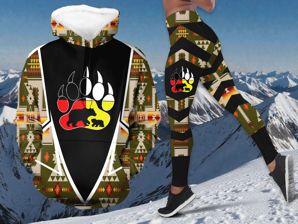 HDL251212M06 Mama Bear Native American Hoodie Leggings Set