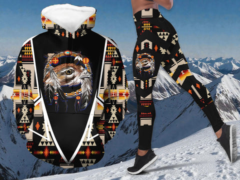 HDL251212M09 Eagle Native American Hoodie Leggings Set